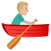 🚣🏼‍♂️ man rowing boat: medium-light skin tone display on JoyPixels